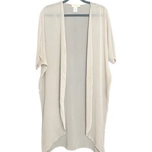 Off White Long Sheer Kimono Style Cover Up